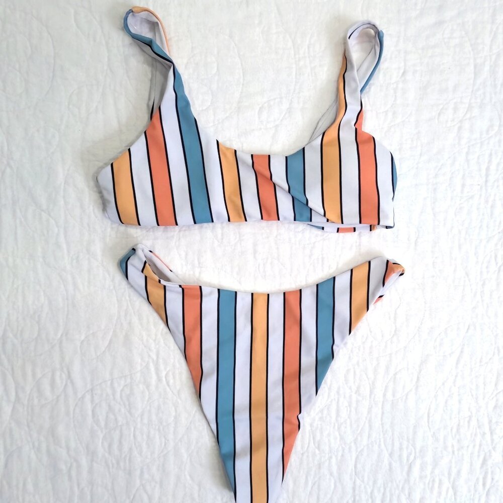 Women's Striped Bikini Size Medium